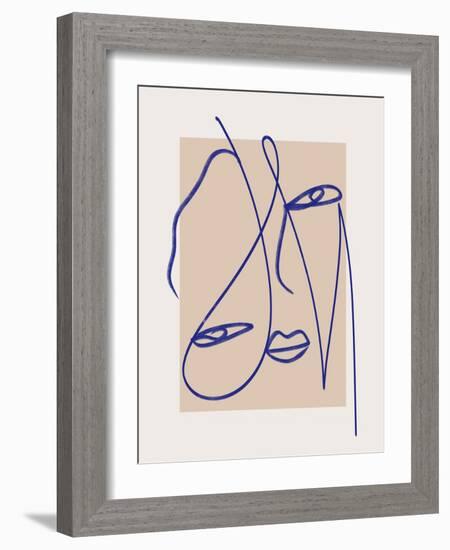 Abstract Blue Line Art-Little Dean-Framed Photographic Print