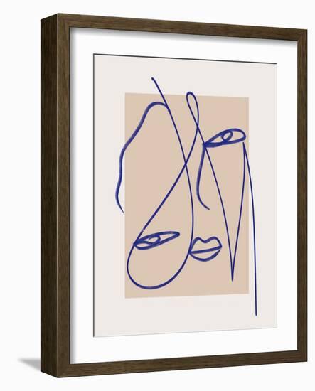 Abstract Blue Line Art-Little Dean-Framed Photographic Print