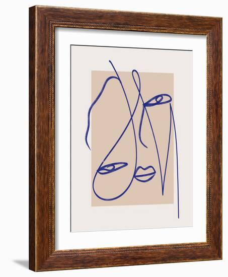 Abstract Blue Line Art-Little Dean-Framed Photographic Print