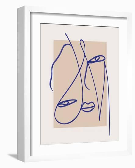 Abstract Blue Line Art-Little Dean-Framed Photographic Print