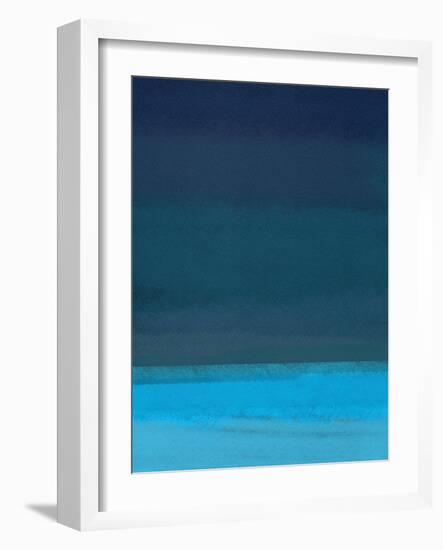 Abstract Blue Ocean Sunset-Hallie Clausen-Framed Art Print