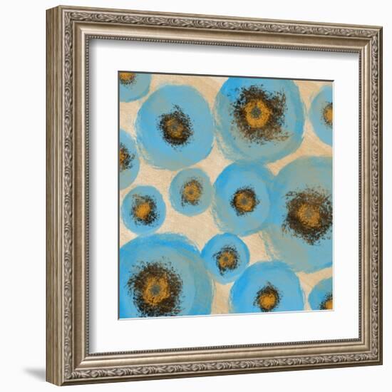 Abstract Blue swhirls-Yashna-Framed Art Print