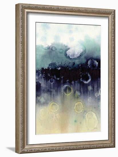 Abstract Blue Teal Gold 1-Patti Bishop-Framed Art Print