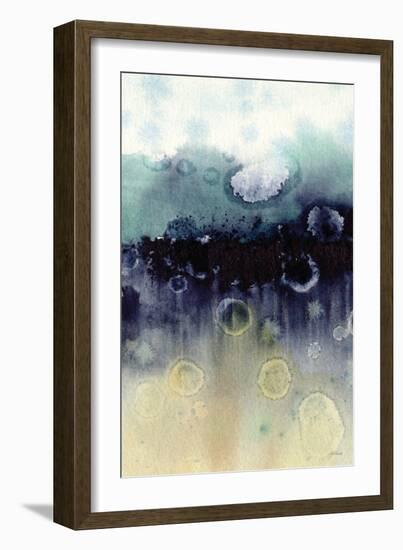 Abstract Blue Teal Gold 1-Patti Bishop-Framed Art Print