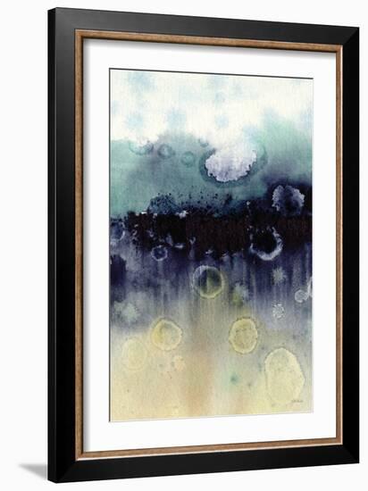 Abstract Blue Teal Gold 1-Patti Bishop-Framed Art Print
