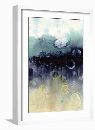 Abstract Blue Teal Gold 1-Patti Bishop-Framed Art Print