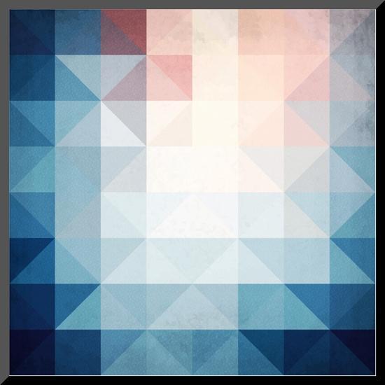 Abstract Blue Triangles Geometry-art_of_sun-Mounted Print