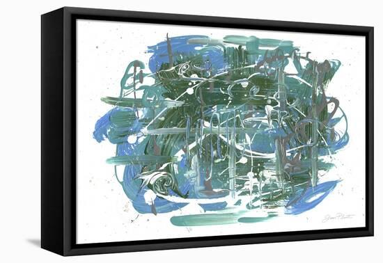 Abstract Blue Vibes-Jean Plout-Framed Premier Image Canvas