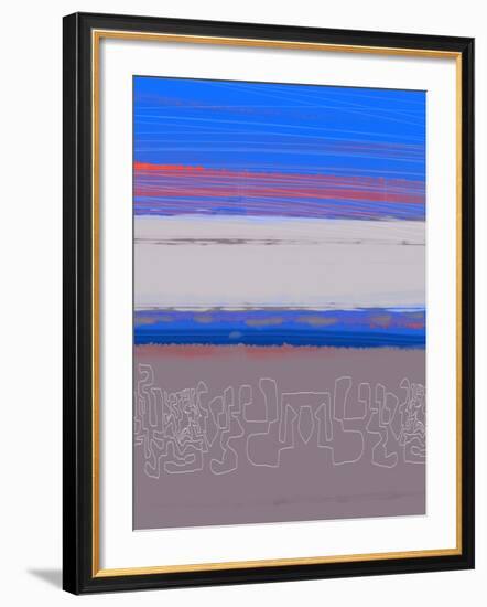 Abstract  Blue View 1-NaxArt-Framed Art Print