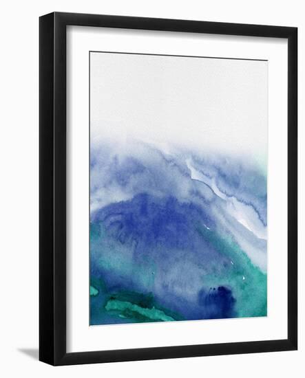 Abstract Blue Watercolor-Hallie Clausen-Framed Art Print