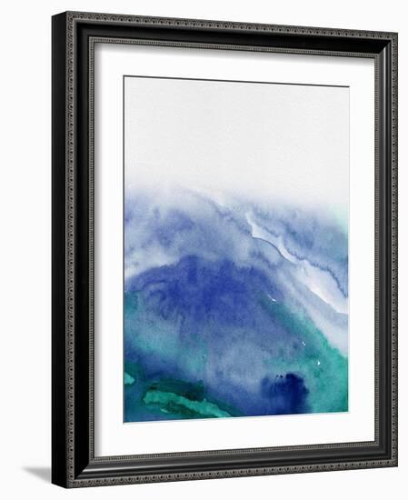 Abstract Blue Watercolor-Hallie Clausen-Framed Art Print