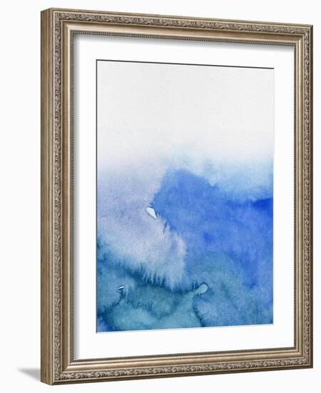 Abstract Blue Watercolor-Hallie Clausen-Framed Art Print