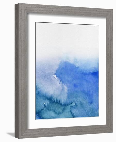 Abstract Blue Watercolor-Hallie Clausen-Framed Art Print