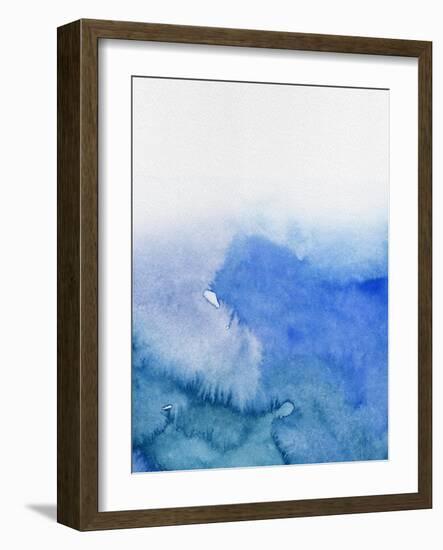 Abstract Blue Watercolor-Hallie Clausen-Framed Art Print