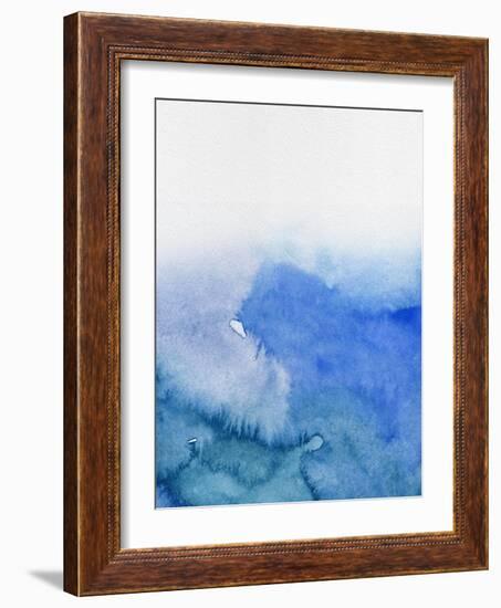 Abstract Blue Watercolor-Hallie Clausen-Framed Art Print