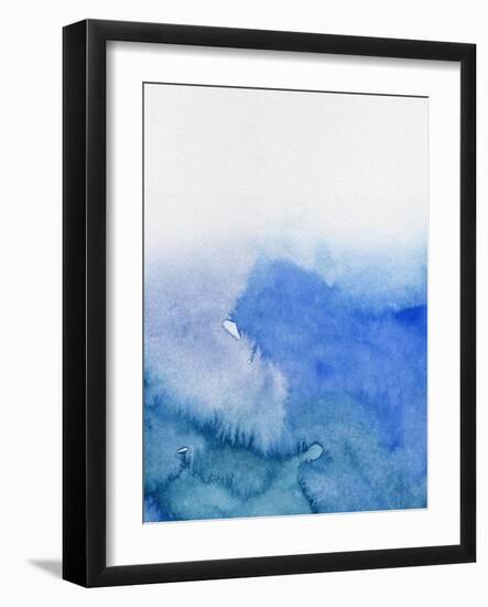 Abstract Blue Watercolor-Hallie Clausen-Framed Art Print