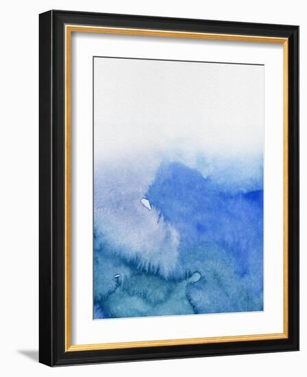 Abstract Blue Watercolor-Hallie Clausen-Framed Art Print