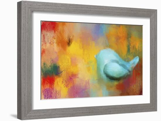 Abstract Bluebird of Happiness-Jai Johnson-Framed Giclee Print