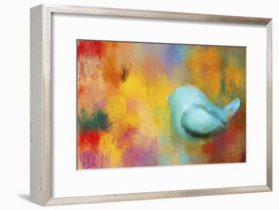 Abstract Bluebird of Happiness-Jai Johnson-Framed Giclee Print