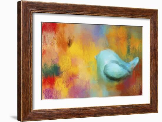 Abstract Bluebird of Happiness-Jai Johnson-Framed Giclee Print