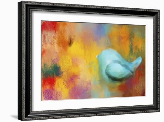 Abstract Bluebird of Happiness-Jai Johnson-Framed Giclee Print