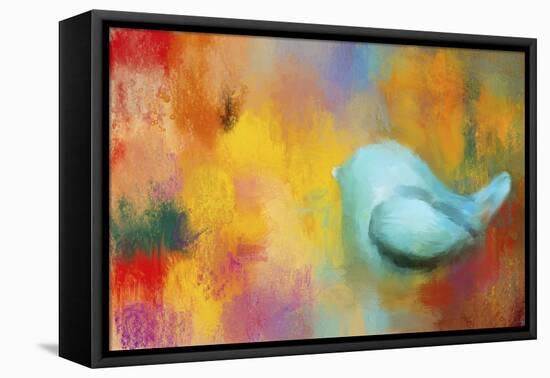 Abstract Bluebird of Happiness-Jai Johnson-Framed Premier Image Canvas