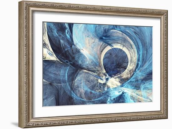 Abstract Bright Painting Motion Composition. Modern Futuristic Dynamic Background. Blue Color Artis-Excellent backgrounds-Framed Art Print