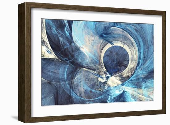 Abstract Bright Painting Motion Composition. Modern Futuristic Dynamic Background. Blue Color Artis-Excellent backgrounds-Framed Art Print