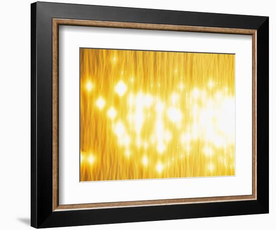 Abstract Bright Yellow Background with Sparks-null-Framed Photographic Print