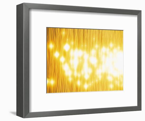 Abstract Bright Yellow Background with Sparks-null-Framed Photographic Print