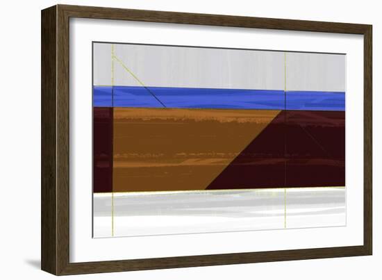 Abstract Brown and Blue-NaxArt-Framed Art Print