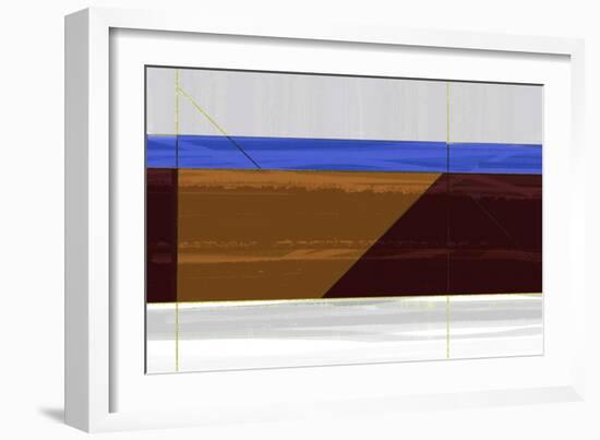 Abstract Brown and Blue-NaxArt-Framed Art Print