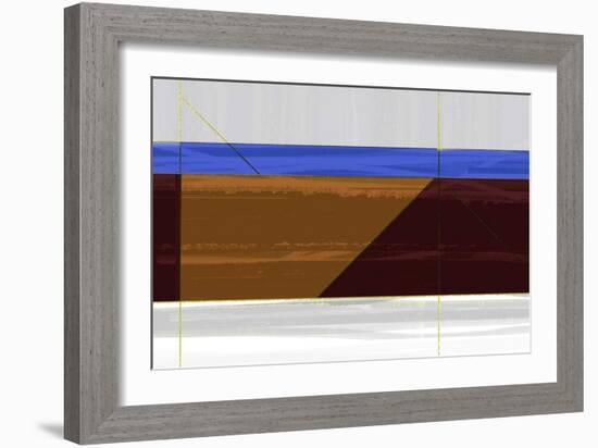 Abstract Brown and Blue-NaxArt-Framed Art Print