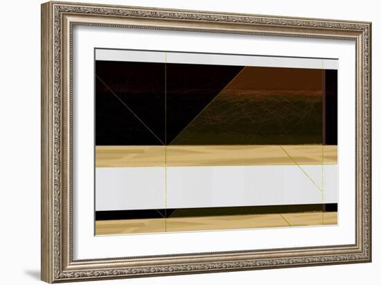 Abstract  Brown and White-NaxArt-Framed Art Print