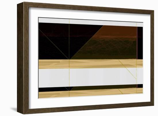 Abstract  Brown and White-NaxArt-Framed Art Print