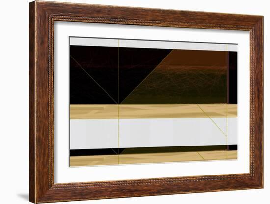 Abstract  Brown and White-NaxArt-Framed Art Print