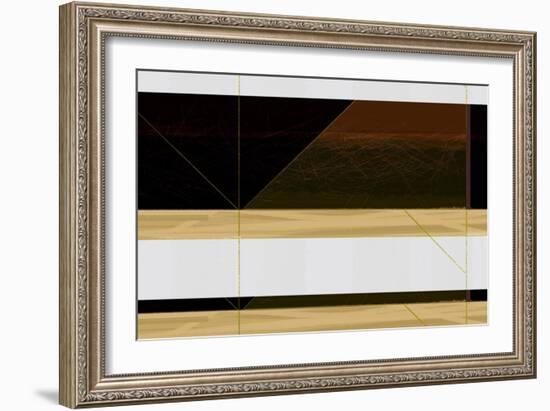 Abstract  Brown and White-NaxArt-Framed Art Print