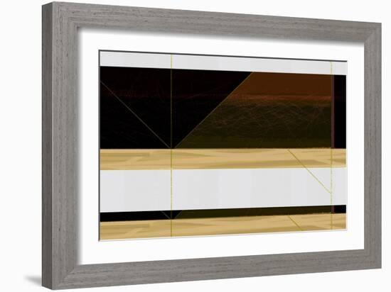 Abstract  Brown and White-NaxArt-Framed Art Print