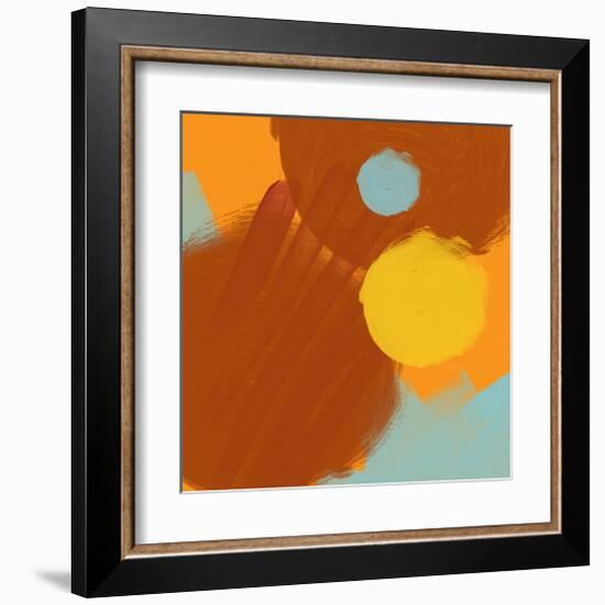 Abstract Brown, Yellow, Blue II-Irena Orlov-Framed Art Print