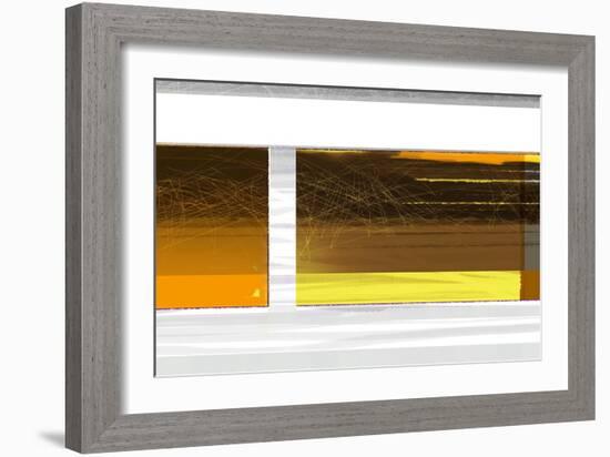 Abstract Brown Yellow-NaxArt-Framed Art Print