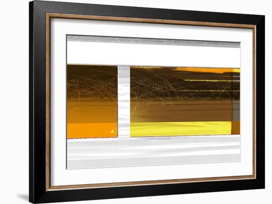 Abstract Brown Yellow-NaxArt-Framed Art Print