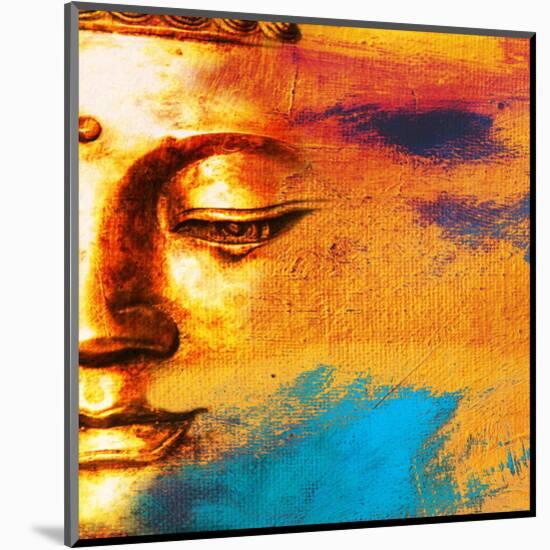 Abstract Buddhist Collage-null-Mounted Art Print