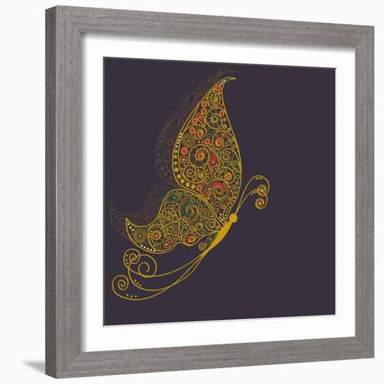 Abstract Butterfly-Rouz-Framed Art Print