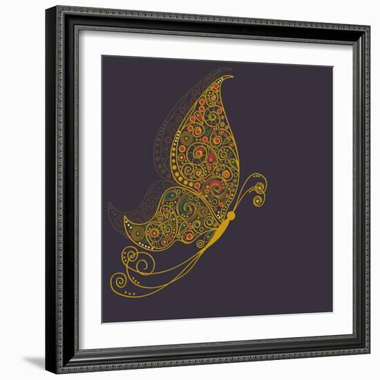 Abstract Butterfly-Rouz-Framed Art Print