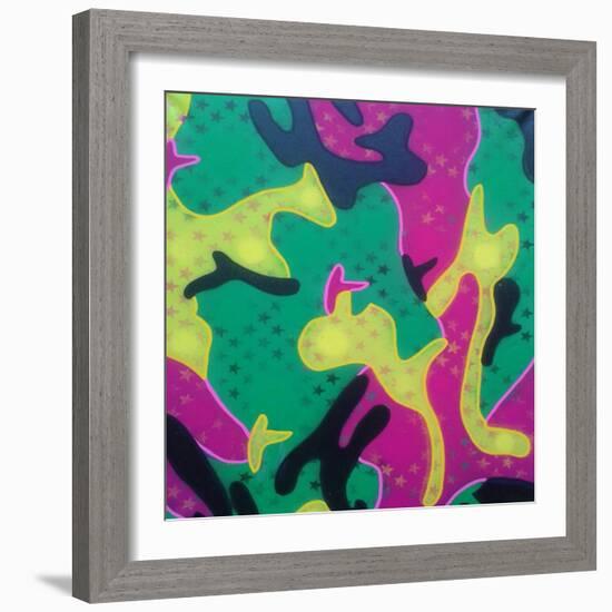 Abstract Camo-Abstract Graffiti-Framed Giclee Print