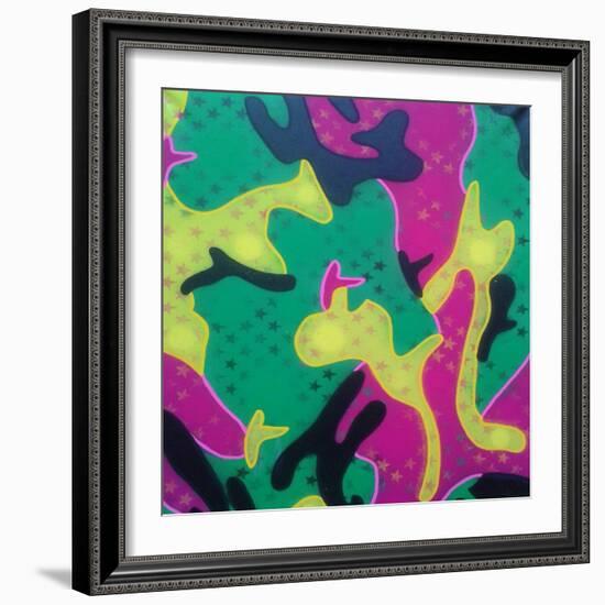 Abstract Camo-Abstract Graffiti-Framed Giclee Print