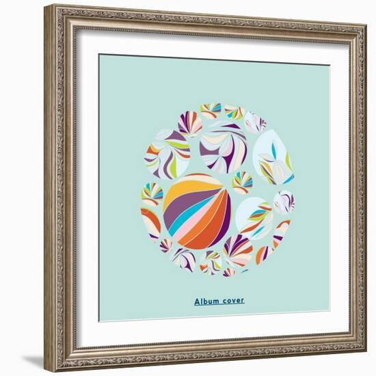 Abstract Circles Background - with Illustrative Design Elements-run4it-Framed Art Print