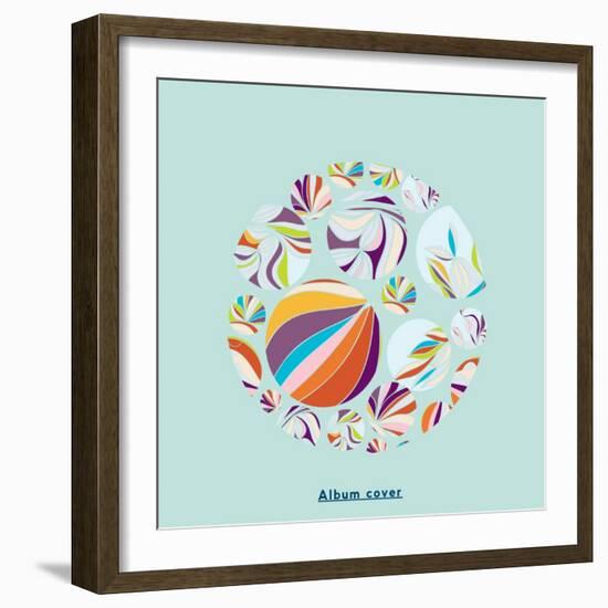 Abstract Circles Background - with Illustrative Design Elements-run4it-Framed Art Print