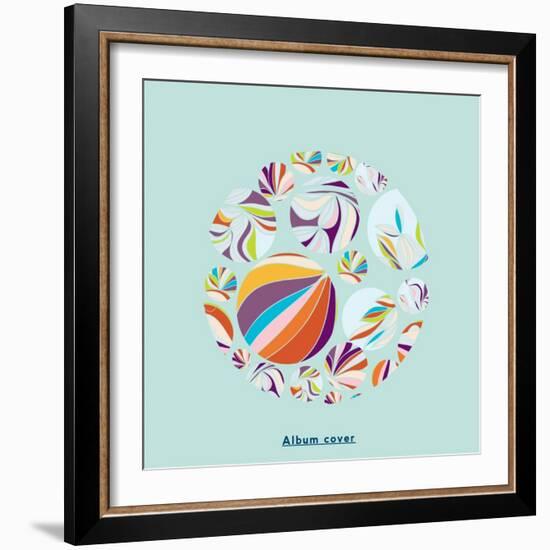 Abstract Circles Background - with Illustrative Design Elements-run4it-Framed Art Print