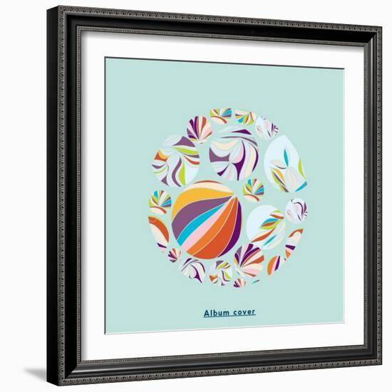 Abstract Circles Background - with Illustrative Design Elements-run4it-Framed Art Print